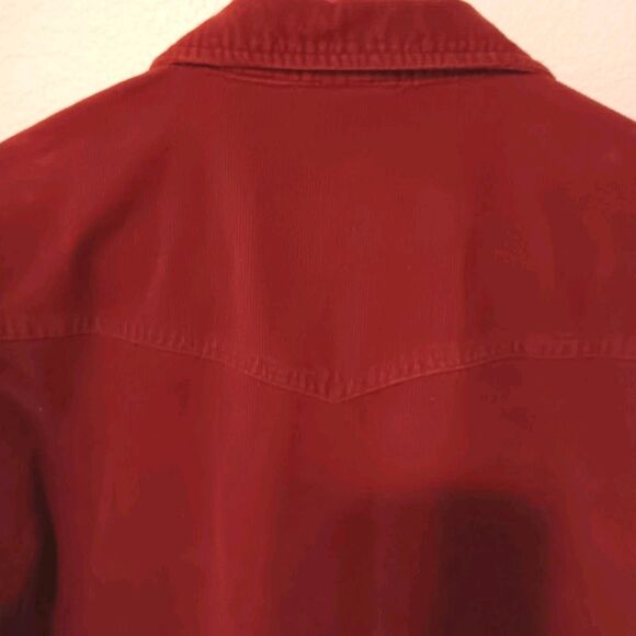 Vtg 90s Winnie The Pooh Embroidered Corduroy Western Snap Shirt Sz M Deep Red - Picture 9 of 12
